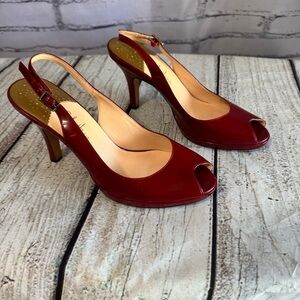 Cole Haan Women's Peep Toe Red Sling Backs Shoes - Size 8.5 B